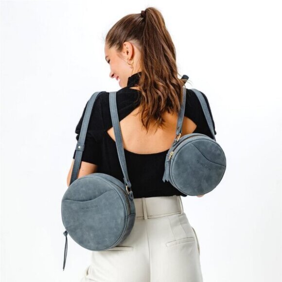 ⚡Portland Leather Women Storm Imported Goods Circle Handmade Crossbody Bag - Picture 7 of 7